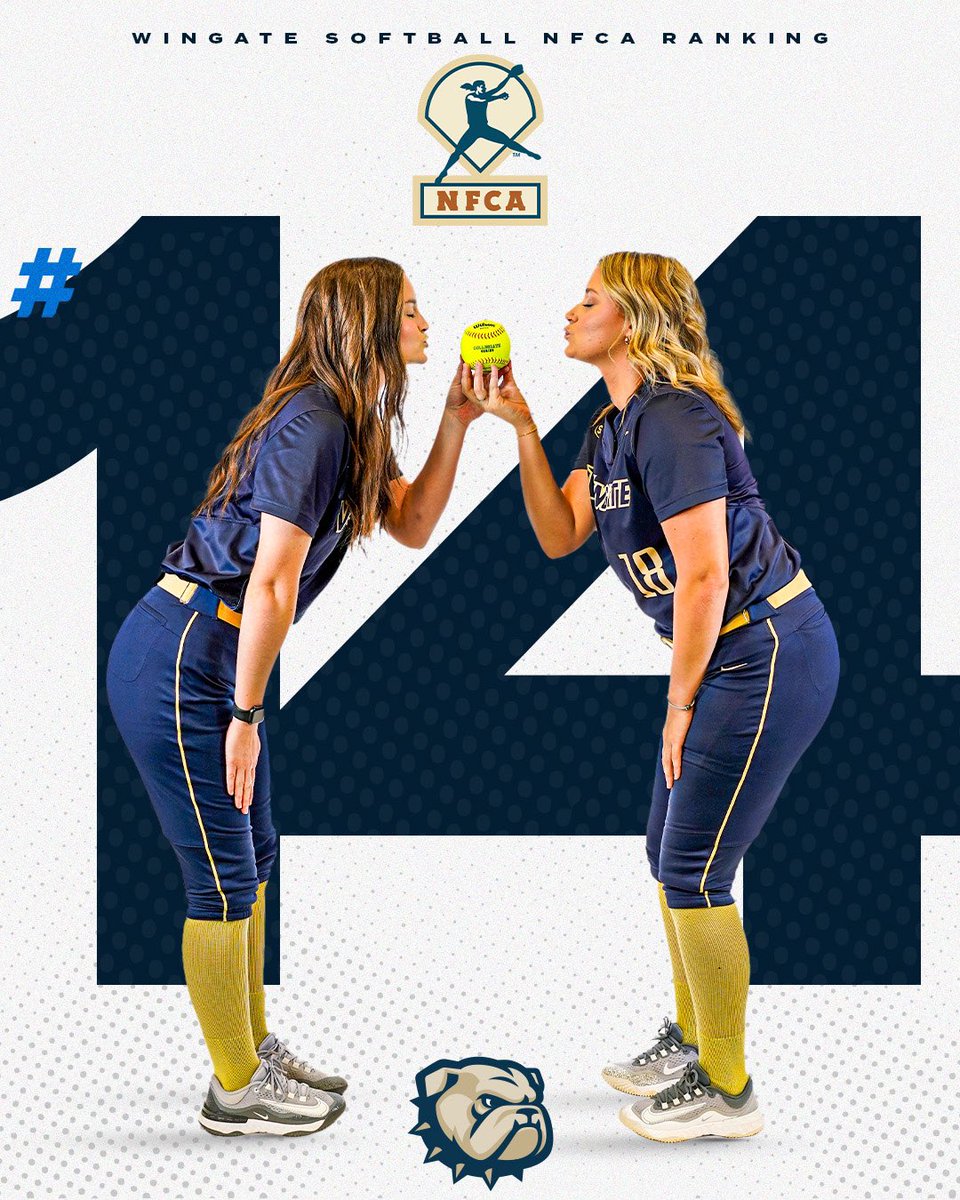 MOVING ⬆️⬆️⬆️ Riding a 10-game winning streak, @WingateSoftball checks in at #14 in this week’s top 25 poll! #OneDog