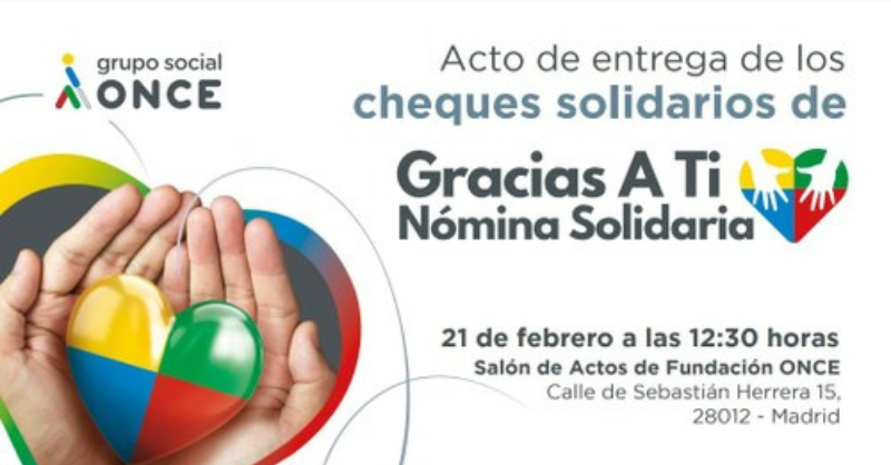 GrupoSocialONCE's tweet photo. ¡No te lo pierdas! 🚨

Hoy a las 12:30h entregamos los cheques de nuestro programa #GraciasATi Nómina Solidaria a @ProTGD @FundAladina @FCapacis gracias a las aportaciones realizadas por los empleados de las tres áreas del Grupo 👏

💛 Somos @ONCE_oficial @FundacionONCE @ILUNION