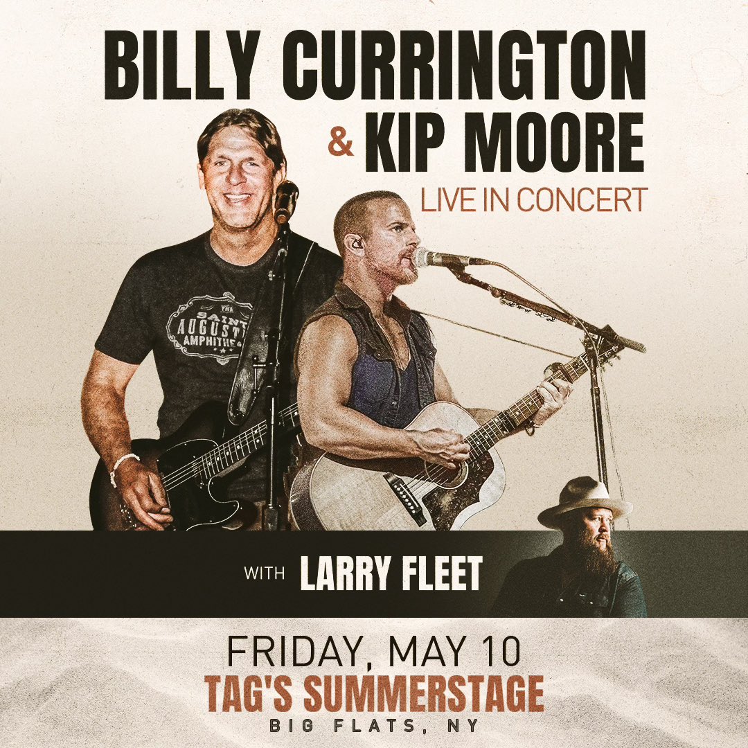 New show with @billycurrington and @larryfleet added! Get presale tickets Wednesday 2/21 at 10am local - Thursday 2/22 at 10pm local using code: SLOWHEARTS kipmoore.net/tour/#/