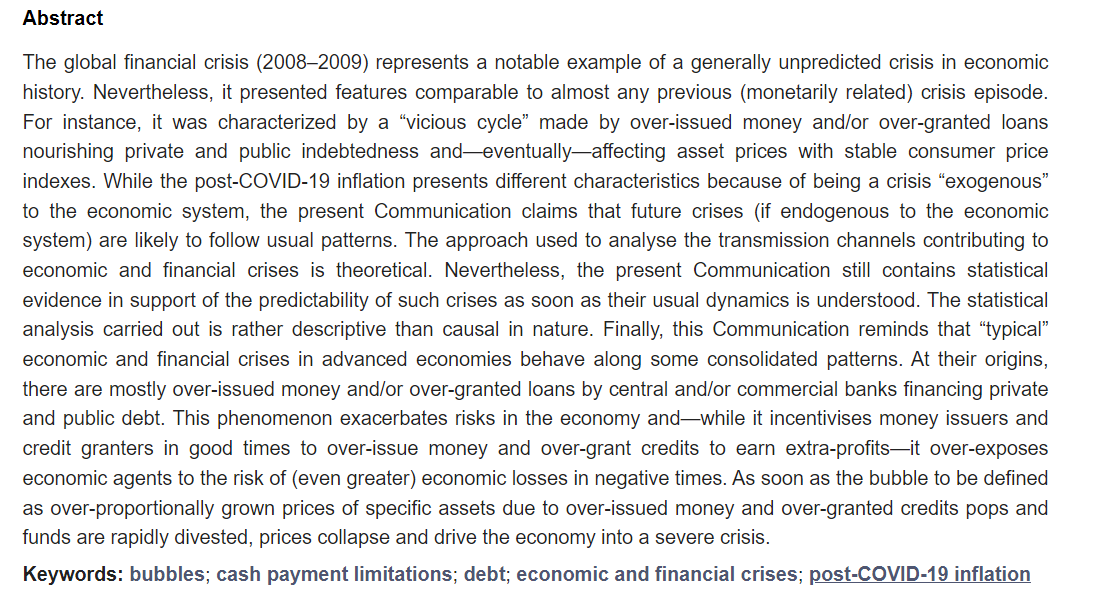 New paper alert! Dive into Professor Edoardo Beretta's latest work titled "On the Inflation-Debt-Bubble 'Vicious Cycle' in Times of Evolving Money—A Memorandum of Forward-Looking Lessons". Find the link here: mdpi.com/2227-7099/12/2… #economics