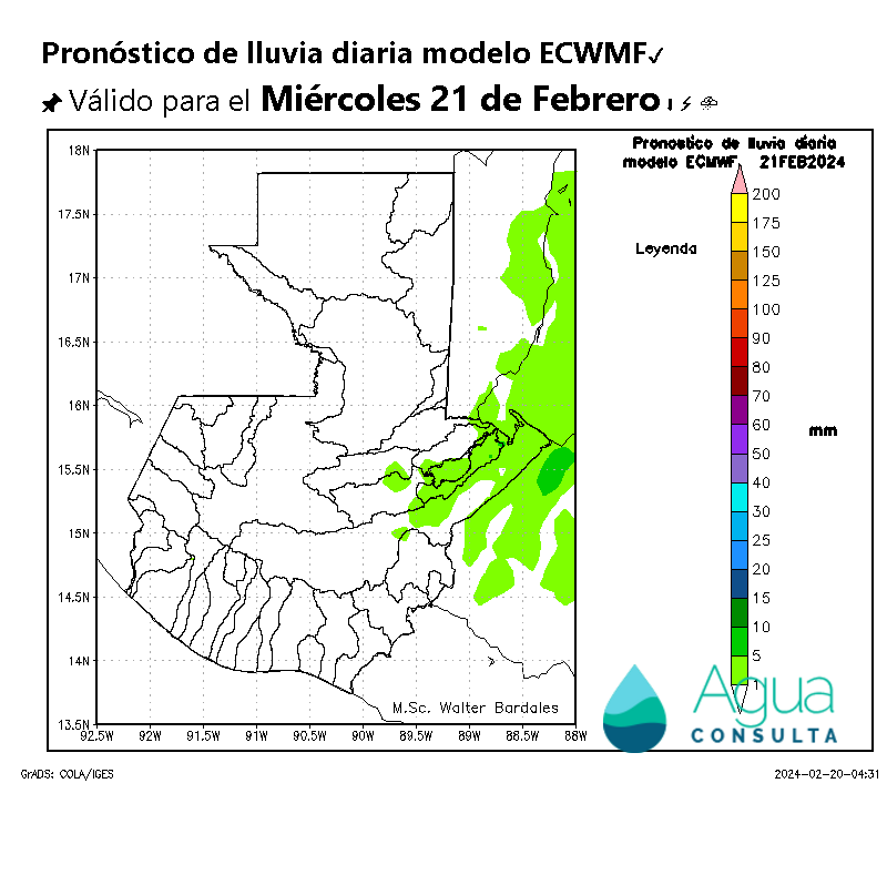 AlertaGt502's tweet photo. Pronóstico del tiempo para Guatemala🇬🇹 válido para Miércoles 21 de Febrero
1🇬🇹📝Circulación anticiclónica origina ascenso de temperaturas diurnas, y baja probabilidad de lluvias durante el resto de la semana
#ClimaGt #TraficoGt #FrenteFrío36 #FF36 #SistemaFrontal36 #TiempoGt https://t.co/uSymgOtuqr