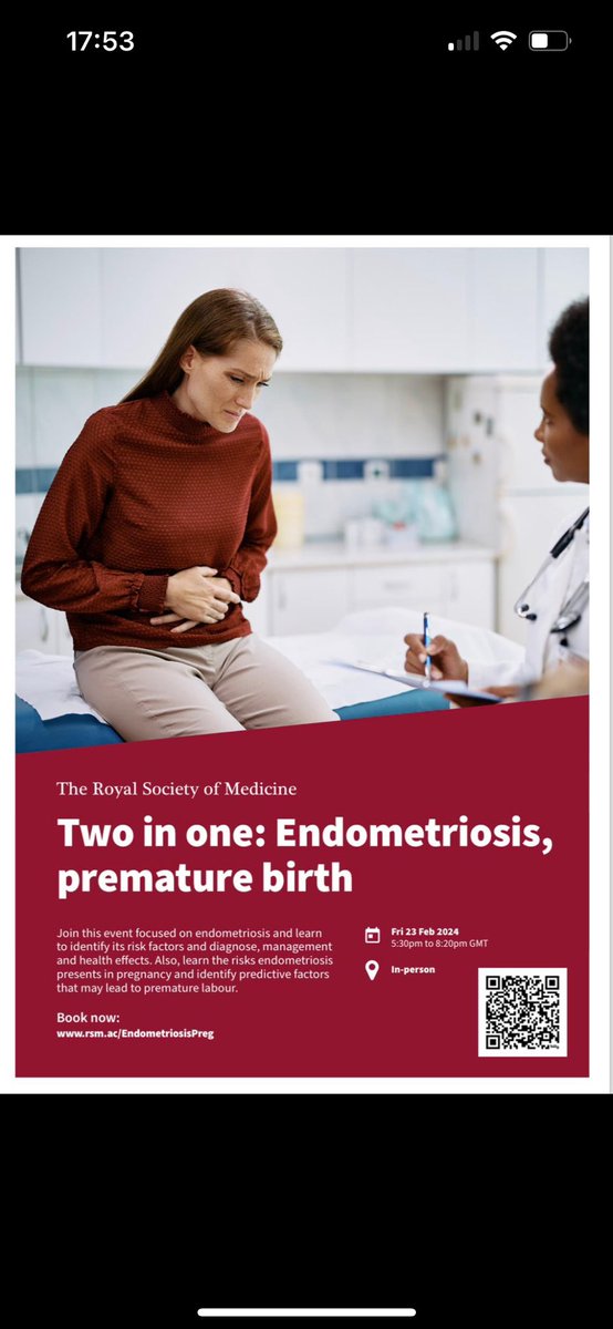 sarahbowds's tweet photo. This Friday join us at the RSM for an exciting expert update on preterm birth and endometriosis @RoySocMed https://t.co/rGGGjAMrwA