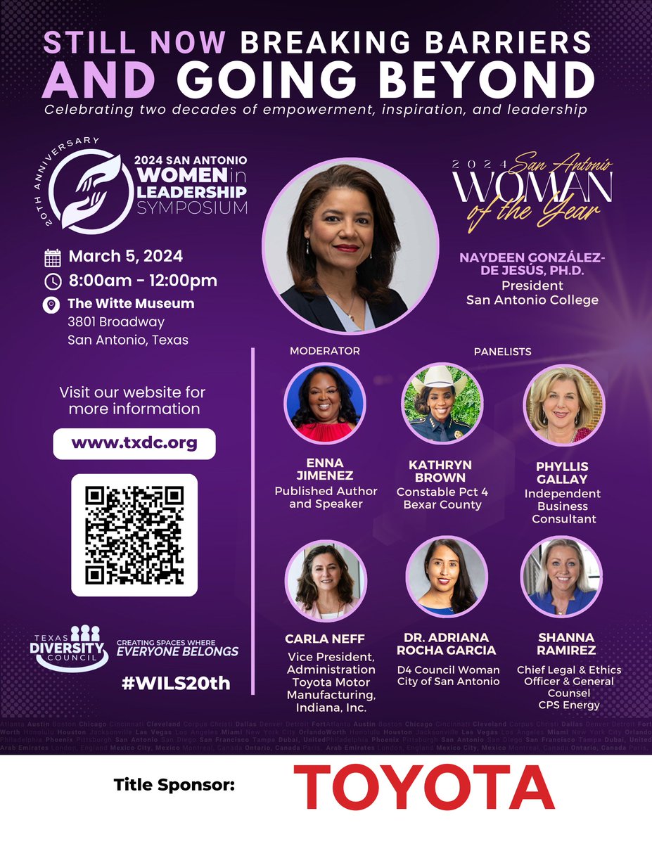Are You Ready SAN ANTONIO?!!!

Join us in celebrating 20 years of empowerment, inspiration, and leadership at the Texas Diversity Council’s Women in Leadership Symposium!

Visit bit.ly/SAWILS24?utm_s… to RSVP today!

#WILS20th #WomenInLeadership