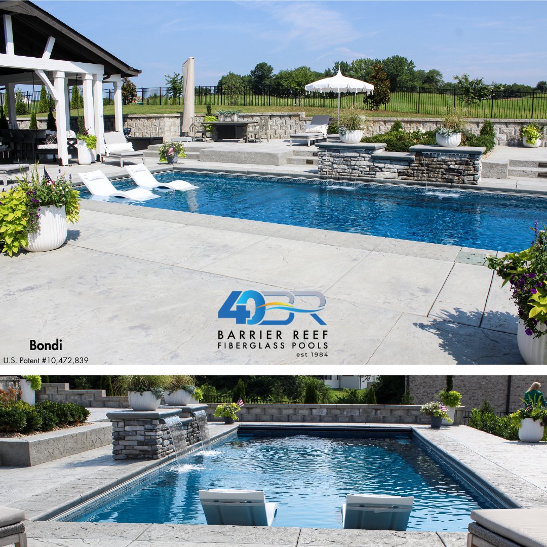 BRPools_USA's tweet image. Here is a backyard that has some amazing features, including a Bondi!

Bondi, U.S. Patent #10,472,839

#BarrierReefFiberglassPools #PoolStyle #PoolVibes #FiberglassPools #PoolsideDesign #PoolsideLooks