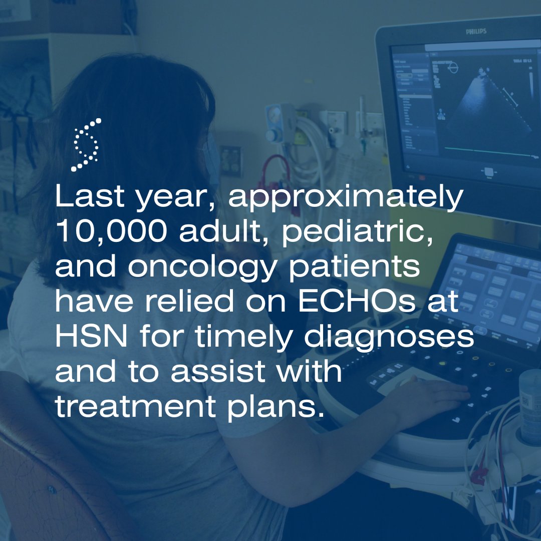 💙 Cardiac Fact: Last year, approximately 10,000 adult, pediatric, and oncology patients have relied on ECHOs at HSN for timely diagnoses and to assist with treatment plans. Your support matters. To learn more, visit: ow.ly/upAK50Qy0Gv