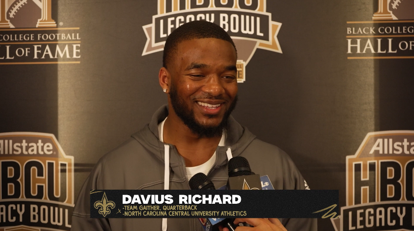 #NCCUCommunity | Catch QB Davius Richard in this post-press conference interview as he talks about the competitive nature of football and his incredible journey to the HBCU Legacy Bowl. | #NCCUAthletics #EaglePride | <a href="/NCCU_Football/">NC CENTRAL FB | 🦅🏆🦅</a> <a href="/NCCUAthletics/">NCCU Athletics</a> | WATCH: bit.ly/NCCUDaviusRich…