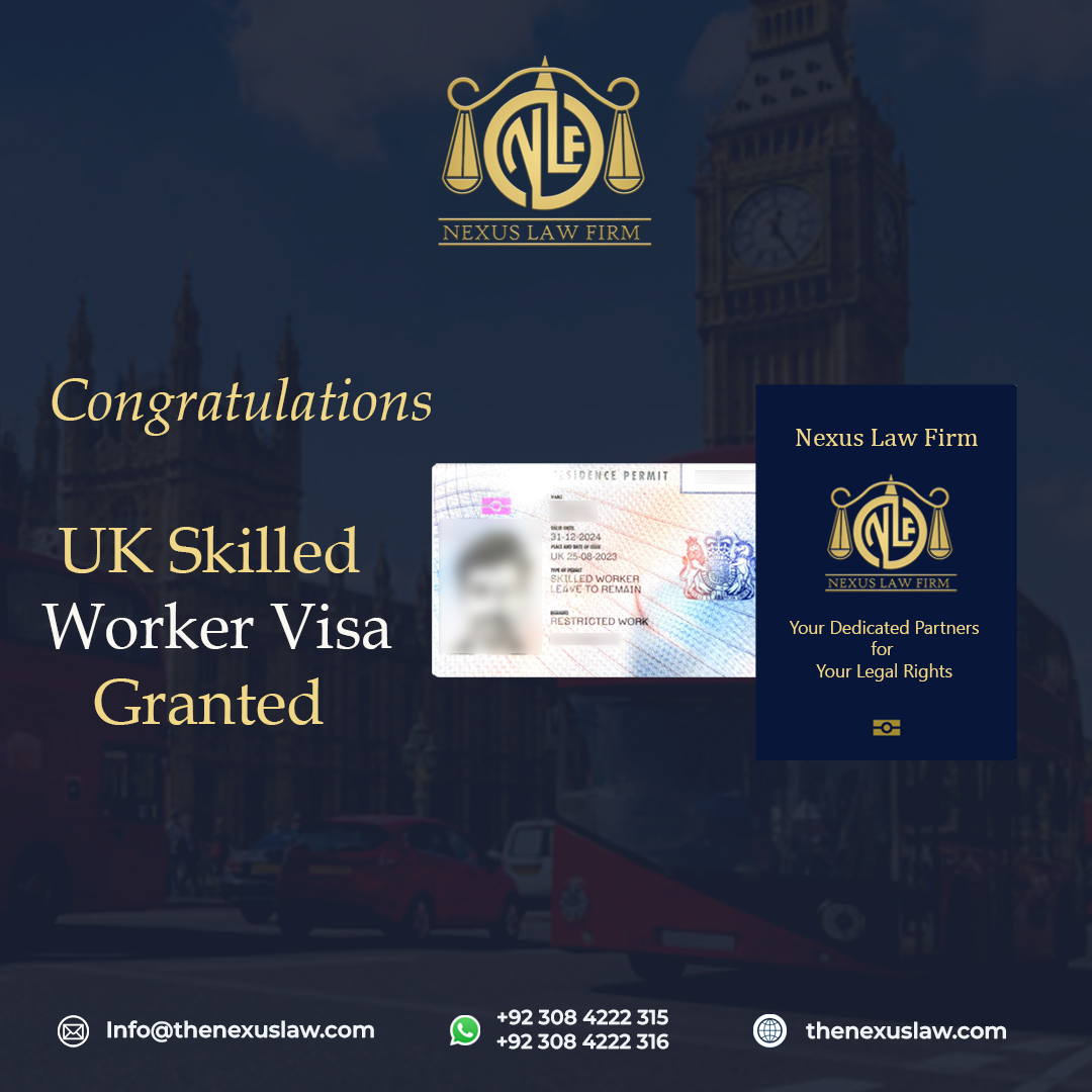 🎉 Congratulations to our client on securing your Skilled Worker Visa with Nexus Law Firm!
Your achievement is a significant milestone, proud to have helped you📌 thenexuslaw.com 📞 +92 308 4222 315 | +92 308 4222 316 📧 info@thenexuslaw.com
#VisaSuccess #NexusLawFirm 🤝