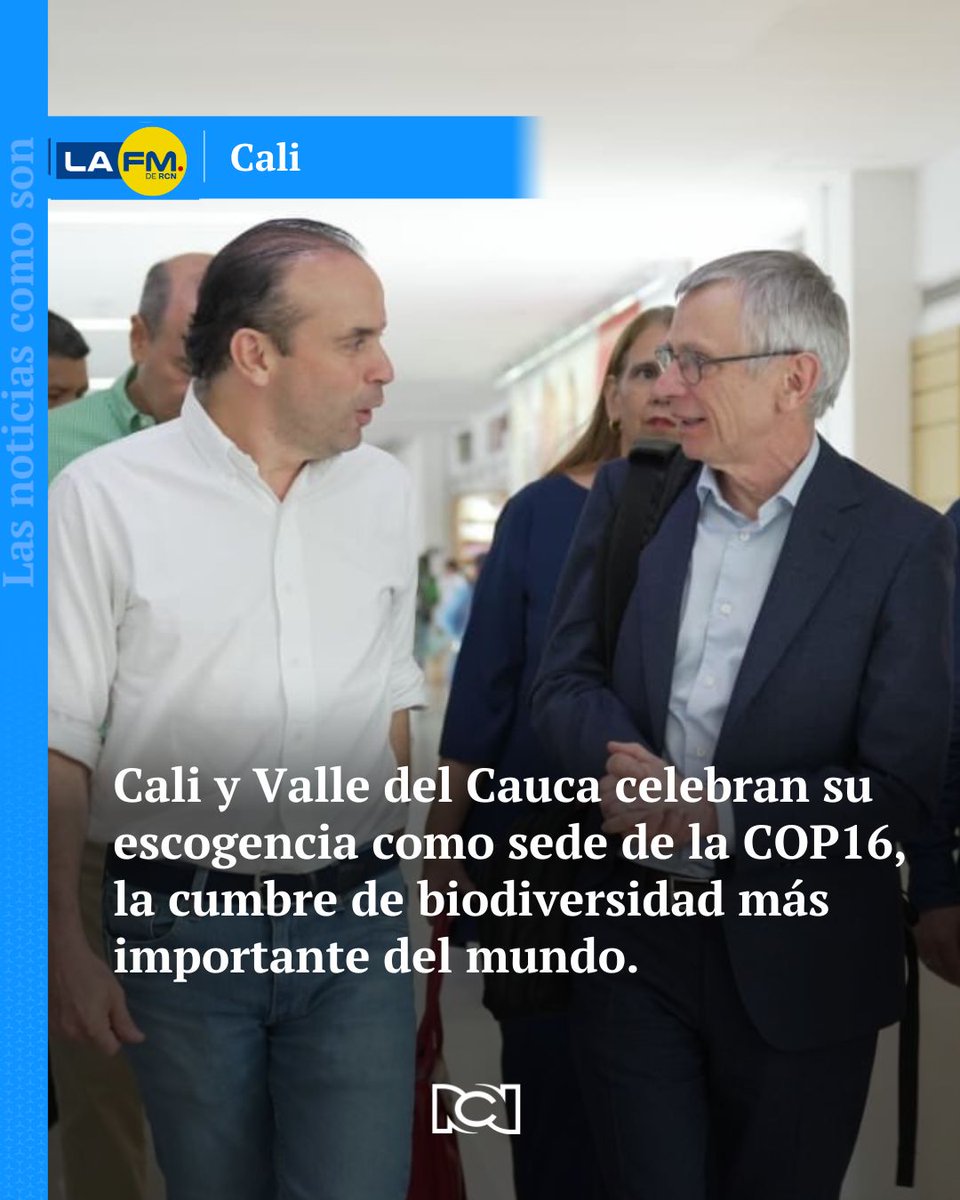 lafm's tweet photo. #LoÚltimo | Cali y Valle del Cauca celebran su escogencia como sede de la COP16, la cumbre de biodiversidad más importante del mundo. https://t.co/rhJl3CGaAw