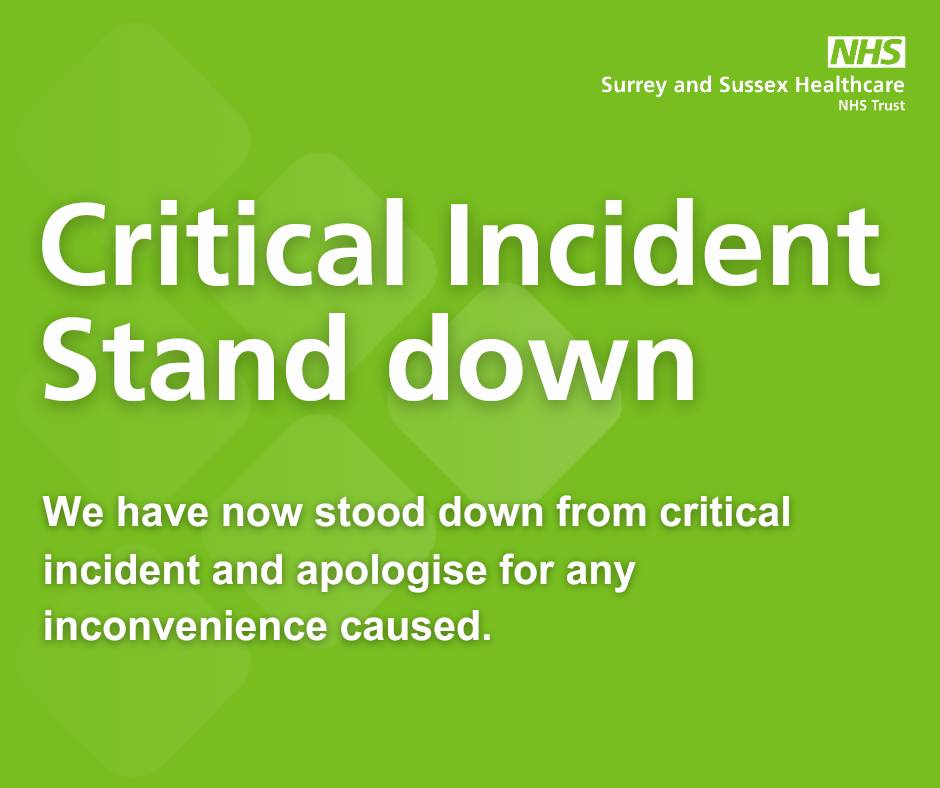 We have now stood down from Critical Incident. Our thanks to our patients, partners and the local community for their support over the last 24 hours. If you have a scheduled elective procedure on 21 February 2024, please continue to attend your appointment as planned.