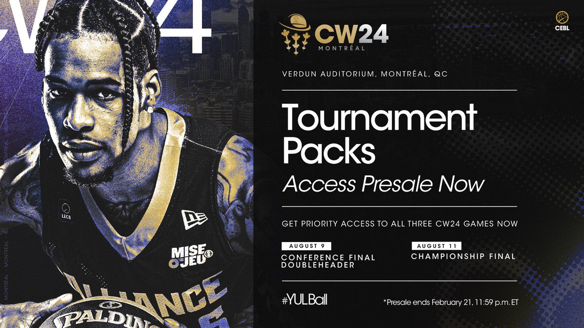 Get exclusive access to see all CW24 games with tournament packs now. 🏟️ 

For more information: laylo.com/cebleague/m/Hr…

 #YULBall | #CW24