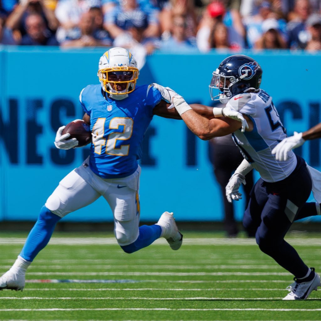Sac State Football (@sachornetsfb) on Twitter photo Hornets in the Pros: <a href="/eazzzydot/">Elijah Dotson</a> (2017-21)
<a href="/chargers/">Los Angeles Chargers</a> ⚡️
Signed as an undrafted free agent w/ the <a href="/chargers/">Los Angeles Chargers</a> in the spring of 2023…ranks 7th in school history w/2,466 career rushing yards & is 8th w/22 career rushing touchdowns… 7th w/3,979 career all purpose yards.
#BoltUp Hornets in the Pros: <a href="/eazzzydot/">Elijah Dotson</a> (2017-21)
<a href="/chargers/">Los Angeles Chargers</a> ⚡️
Signed as an undrafted free agent w/ the <a href="/chargers/">Los Angeles Chargers</a> in the spring of 2023…ranks 7th in school history w/2,466 career rushing yards & is 8th w/22 career rushing touchdowns… 7th w/3,979 career all purpose yards.
#BoltUp