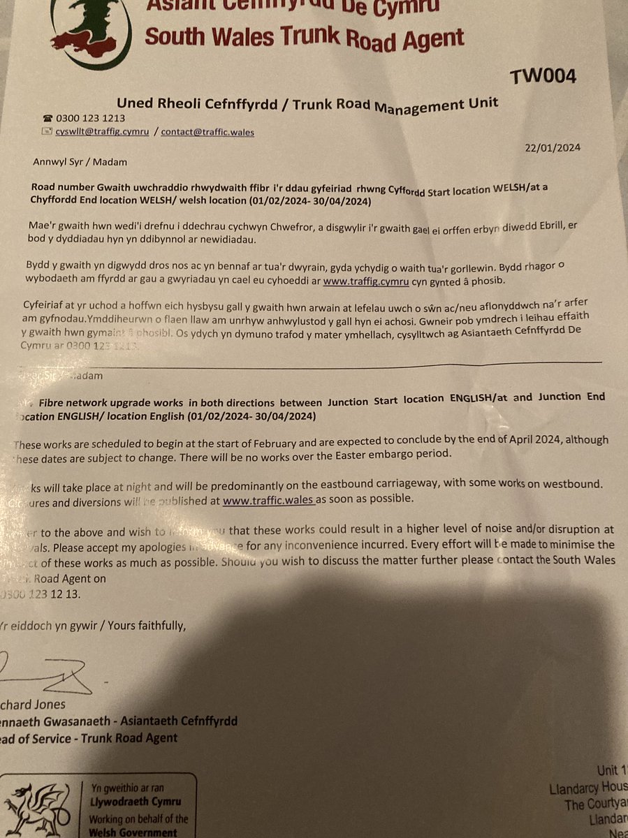 RunningGrump's tweet image. Dear @TrafficWalesS. Before going to the expense of both producing and delivering these letters to households across the locality, do you think it may have been an idea to proof read them first to check they weren’t missing fairly vital information? #whatjunctions?
