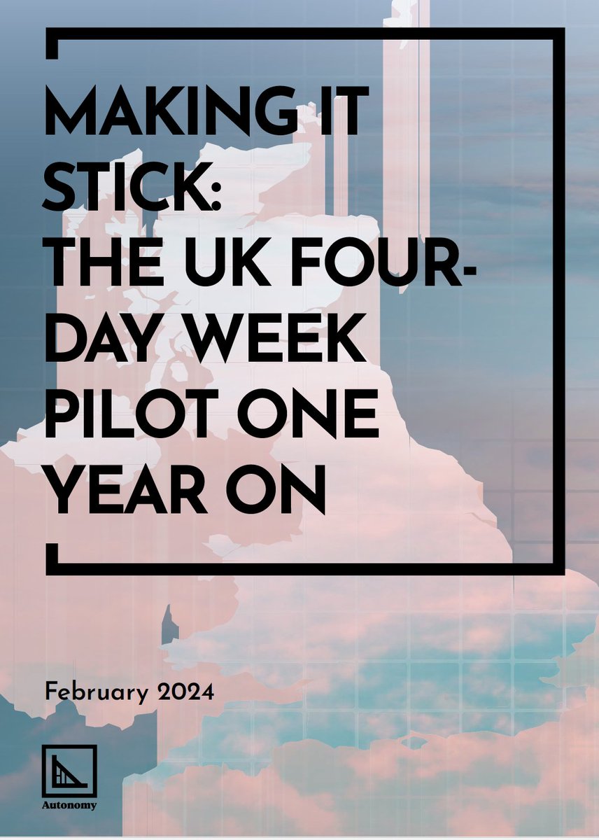 Will Stronge (@w_stronge) on Twitter photo Remember the UK's four-day pilot?
Tomorrow, a year since those results, we will publish a follow-up:
How have those orgs fared since their new working practice + what do they have to say about the four-day week?👀
w/ <a href="/JulietSchor/">@julietschor.bsky.social</a> <a href="/_davidfrayne/">David Frayne</a> <a href="/BrendanBurchell/">BrendanBurchell</a> + others! Remember the UK's four-day pilot?
Tomorrow, a year since those results, we will publish a follow-up:
How have those orgs fared since their new working practice + what do they have to say about the four-day week?👀
w/ <a href="/JulietSchor/">@julietschor.bsky.social</a> <a href="/_davidfrayne/">David Frayne</a> <a href="/BrendanBurchell/">BrendanBurchell</a> + others!
