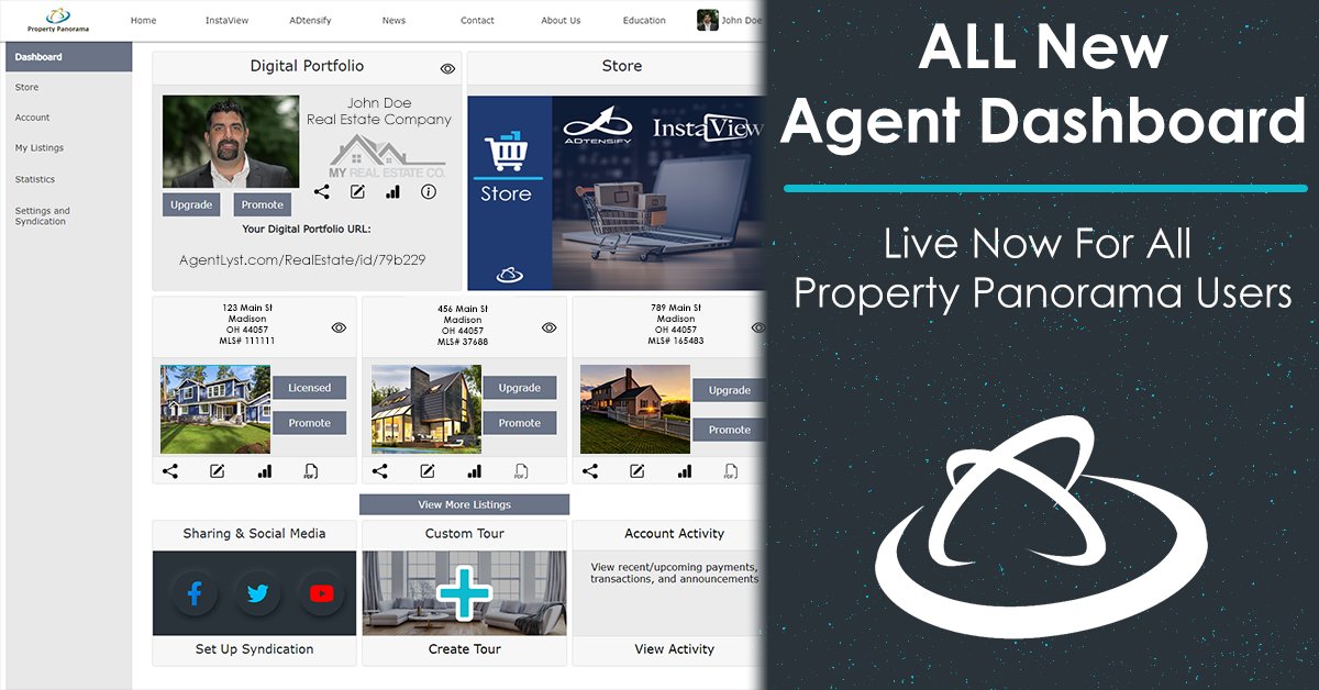 PropPanINC's tweet image. Property Panorama has launched the ALL NEW Agent Dashboard! The dashboard includes an intuitive, modernized layout, full mobile optimization, a new activity feed, drag and drop photos and much more! Check out our blog to learn more! blog.propertypanorama.com