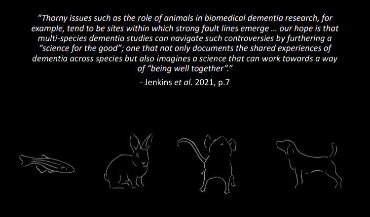 And great to present some prior @AnimalResNexus work myself this afternoon: “Exploring entanglements and assumptions at the intersection of animal research and patient involvement in dementia” #MultiSpeciesDementia