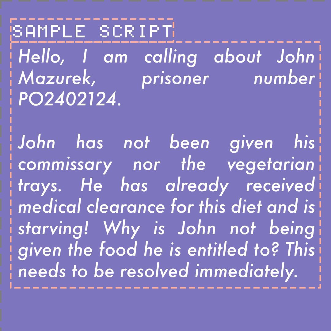 John "Jack" Mazurek is currently being denied vegan food and the option to buy it. Denying inmates food that meets their dietary restrictions is a violation of human rights!
Organizers are asking people to call the jail and demand they give Jack the food he needs. <a href="/AtlantaIWOC/">Atlanta IWOC</a>