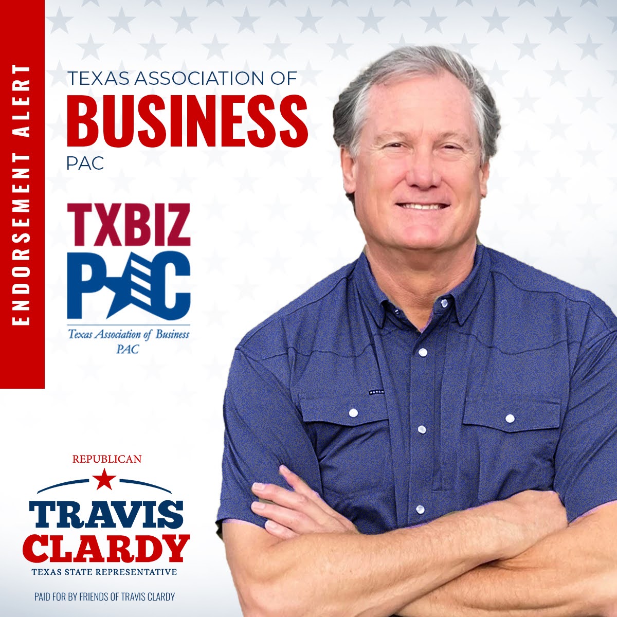 I have always stood with small businesses here in Texas. The Texas Association of Business PAC has made protecting local businesses its mission. I am proud to stand alongside the TABPAC in Austin to ensure that business owners throughout the great state of Texas thrive.