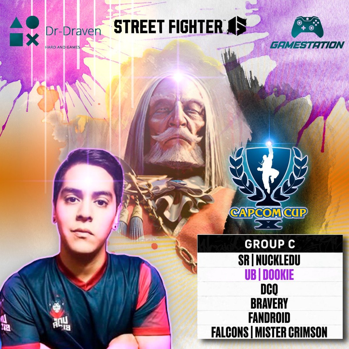 GS_ArgEsports's tweet photo. Y no menos importante, le deseamos la mejor de las suertes a nuestro amigo @DookieAR del equipo @Ungabunga_team.  Quien viene demostrando mucho con sus resultados y estará representando a Argentina junto a Shaka en la Capcom Cup 🇦🇷. https://t.co/gcvFL6anR7