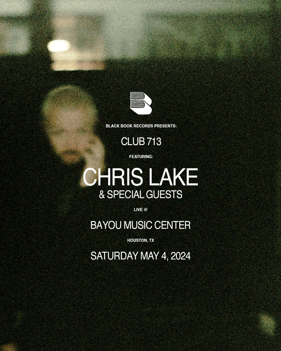 Chris Lake (@chrislake) on Twitter photo Houston 🚀see you at <a href="/bayoumusiccntr/">Bayou Music Center</a> for the debut of Club 713. May 4th.
Signup for presale tix so you don't miss out! :) Houston 🚀see you at <a href="/bayoumusiccntr/">Bayou Music Center</a> for the debut of Club 713. May 4th.
Signup for presale tix so you don't miss out! :)