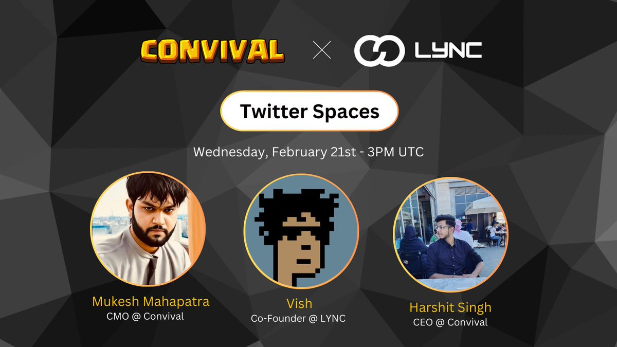 convival_io's tweet photo. 🎰Gamers 👋 We Are Pleased To Announce Our AMA with @Lyncworld 🕰️  Get A Chance To Win 15 Exclusive Rogue NFTs for questions🎮🚀

🧧Tasks🔛
👉 Follow @convival_io 
👉 Follow @Lyncworld
👉 Like &amp; Retweet
👉 Write Questions
👉 Tag 3 Friends

🖲️ Join Space🔛 https://t.co/MNDIR5M1OY https://t.co/RqImsLOQEl