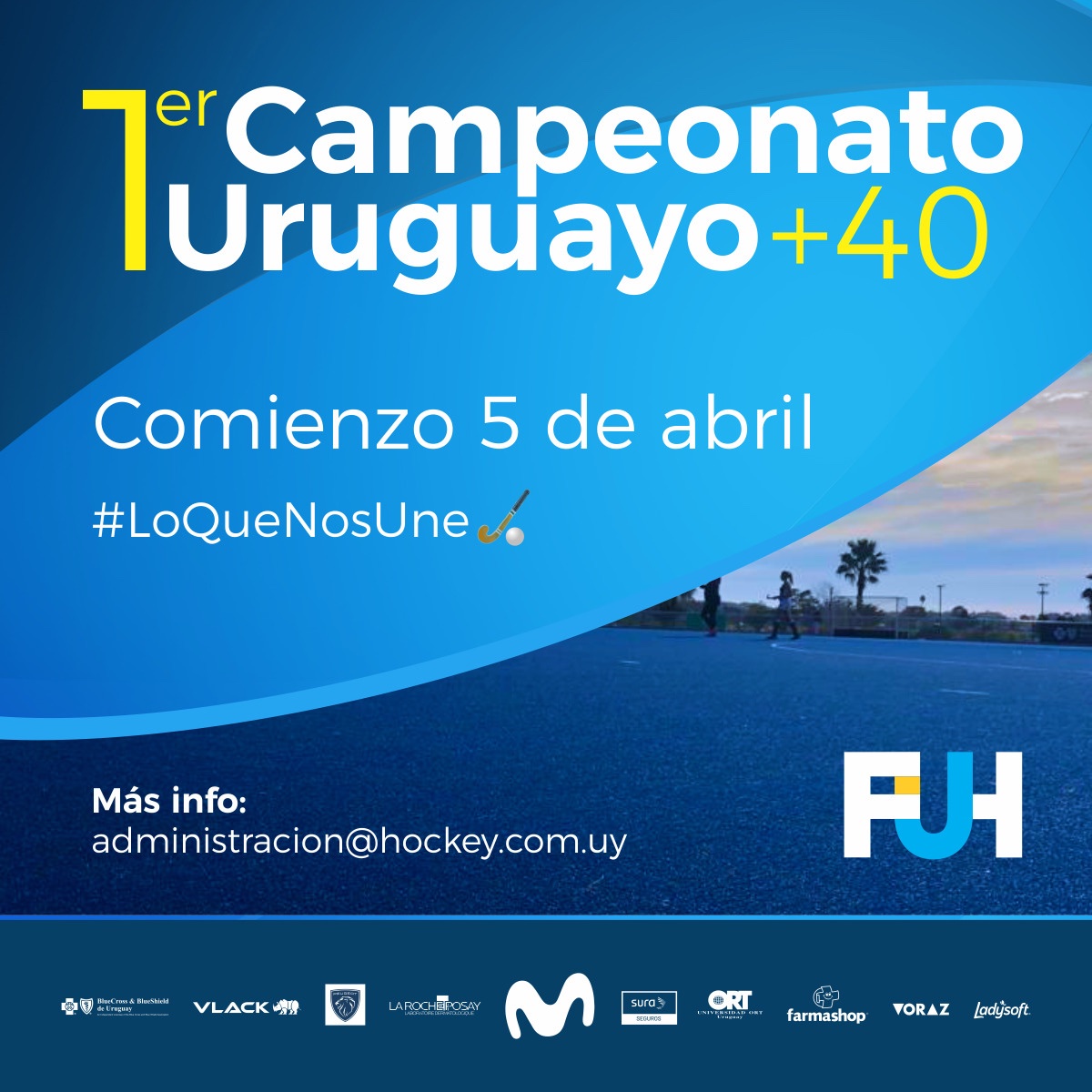 ¡Los invitamos a ser parte de la gran familia del hockey! 1er Campeonato Uruguayo de clubes +40 FUH 
#LoQueNosUne🏑
#FUH #HockeyUruguay