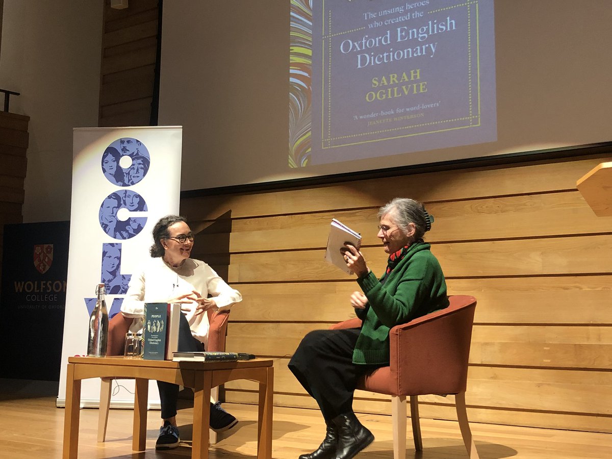 A superb talk and conversation with Sarah Ogilvie and Hermione Lee this evening at Wolfson College, on Sarah’s new book The Dictionary People, the history of the OED. The event wasn’t recorded on this occasion, but you can catch our other events here: oclw.web.ox.ac.uk/events