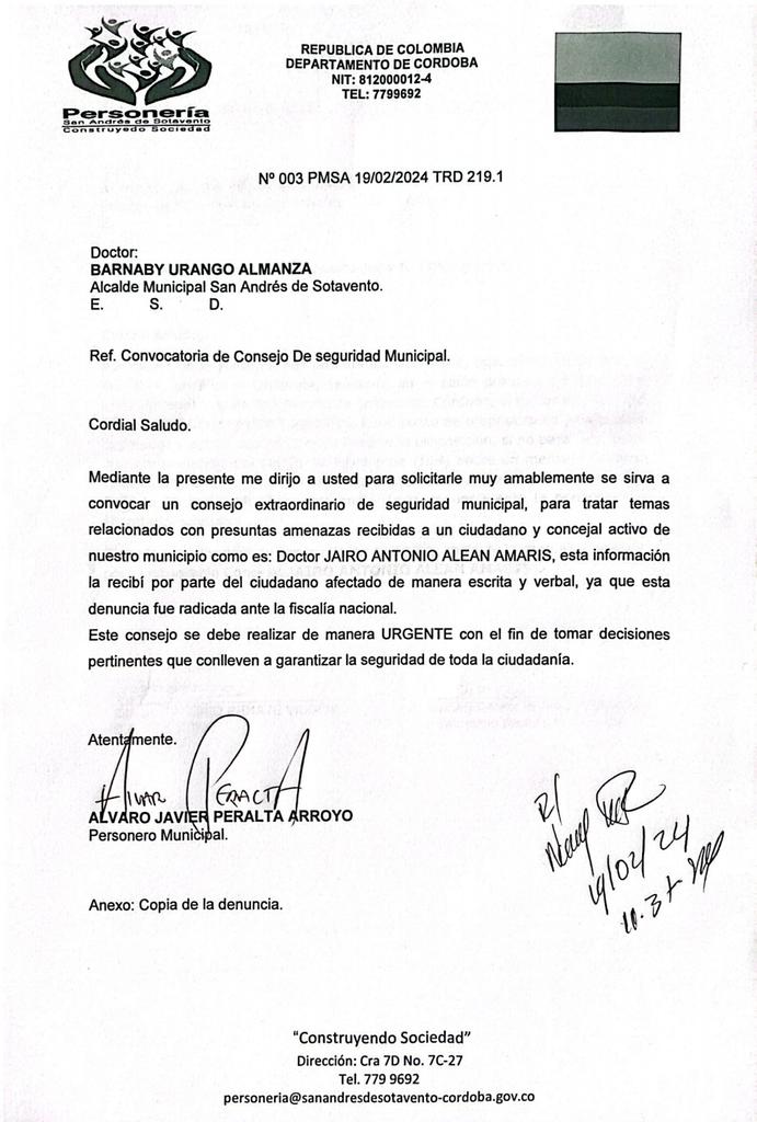 #cosasdemitierra. Felicito al joven personero municipal d San Andrés d Sotavento Córdoba por la manera imparcial como desarrolla sus funciones en favor d cada persona como ciudadano sanandresano protegiendo su vida,honrra y bienes como manda la constitución y la ley. Pa'lante Dr.