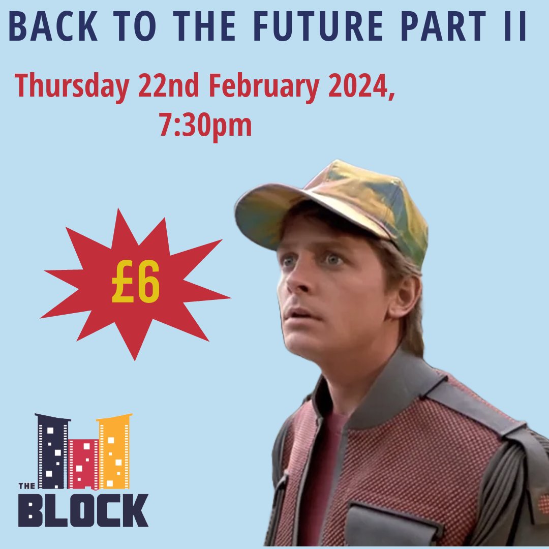 Join us on Thursday for Back to the Future Part II. After visiting 2015, Marty McFly must repeat his visit to 1955 to prevent disastrous changes to 1985, without interfering with his first trip 🎬 Tickets can be purchased online or on the door 🎟️ Refreshments included🍿