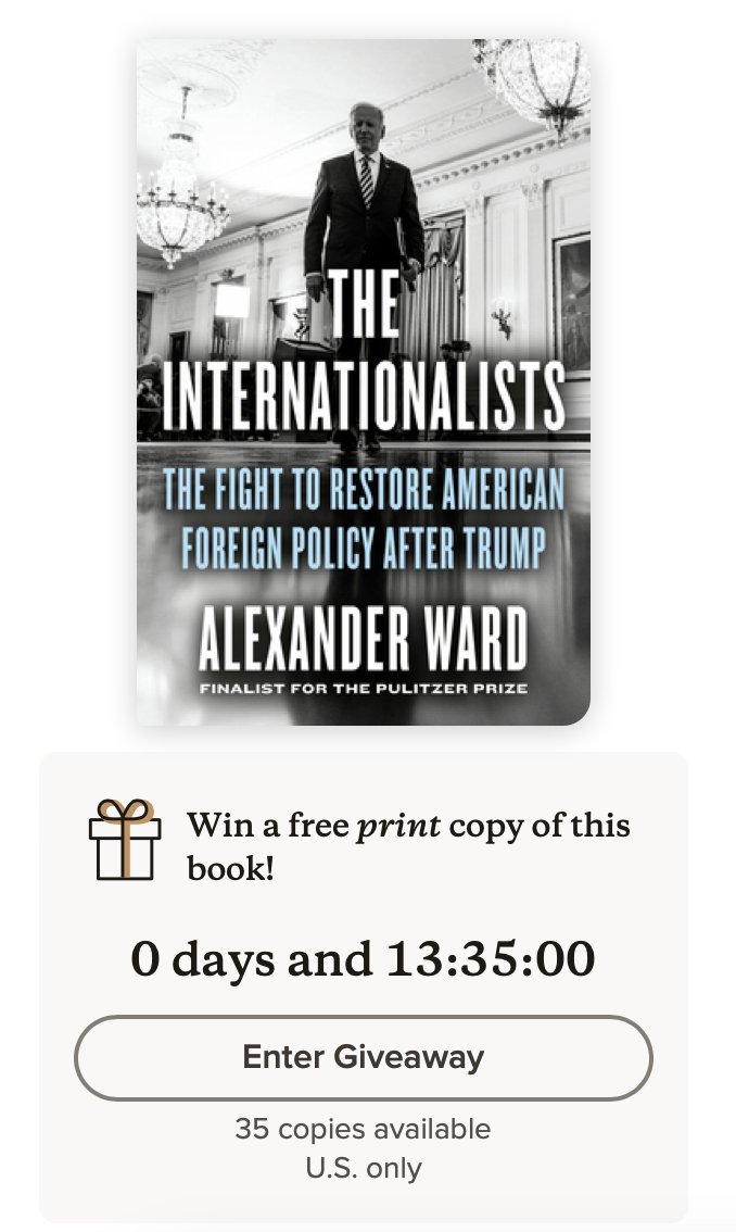 Only 13 hours left for our THE INTERNATIONALISTS giveaway on @goodreads! We're giving 35 copies away, and you could get yours if you opt in before closing. goodreads.com/book/show/1579…