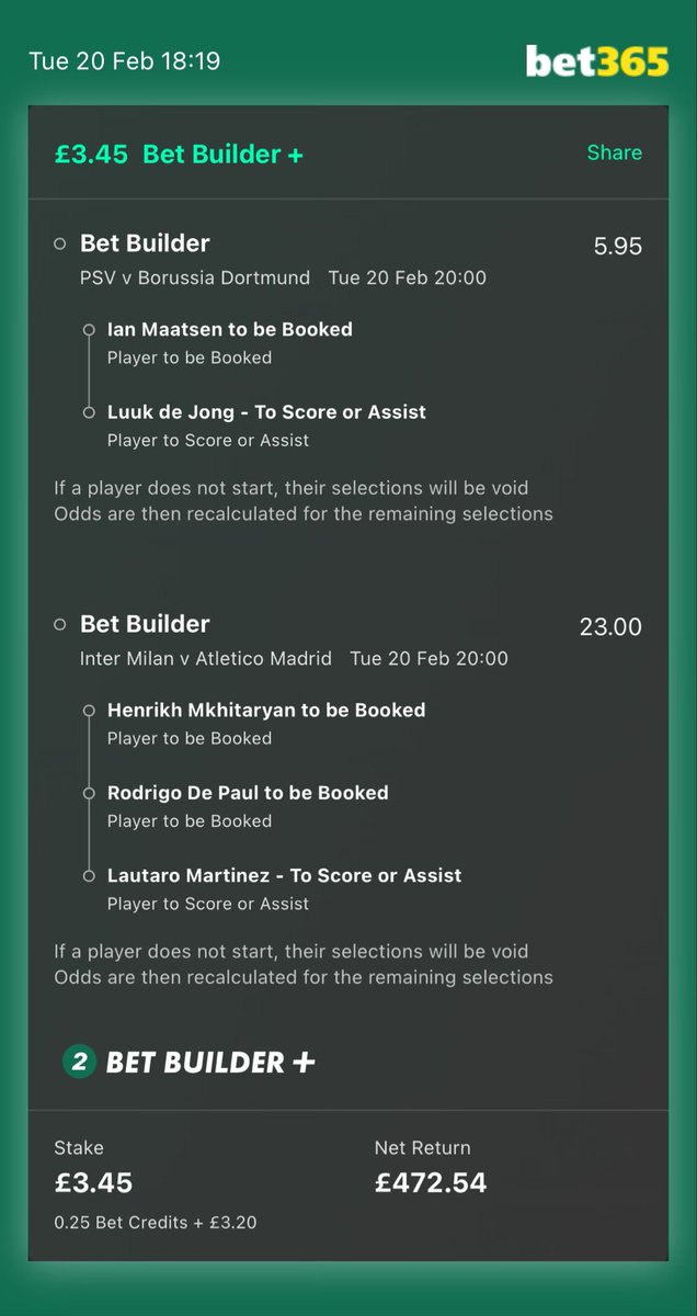 JohnnyMasterTip's tweet photo. 150/1 long shot acca for PSV vs Dortmund and Inter vs Atletico 🔥⚽️ https://t.co/2KAq04uBAV
