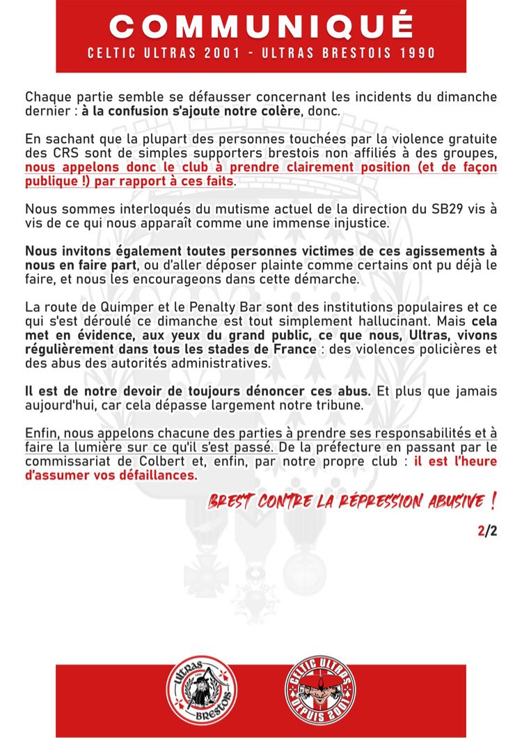 Ultras Brestois 1990 tweet media