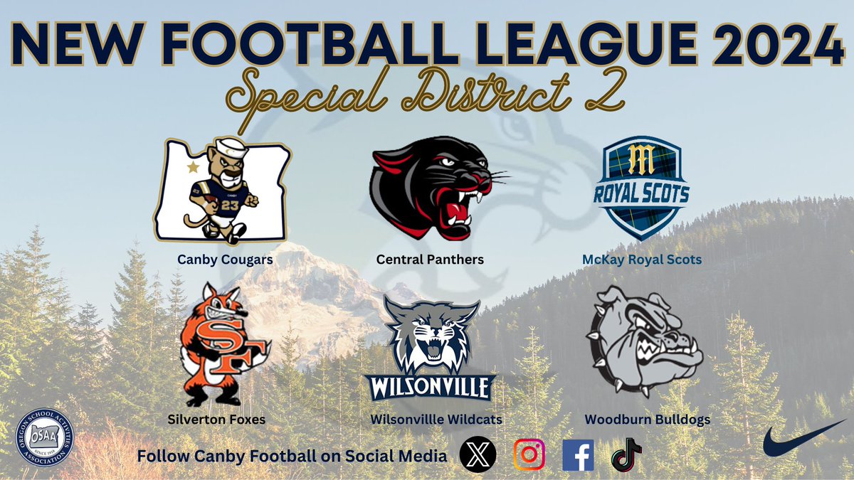 There are big changes on the way. Starting this fall, Canby Football will be playing in a newly created league. We are now proud members of OSAA 5a District 2. This move only impacts football. #RISE @CanbyAthletics @canbyschools @CanbyHighSchool @CanbyHerald