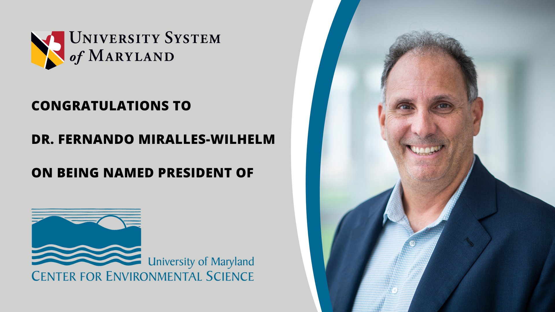 Dr. Darryll J. Pines on X: A round of applause for Dr.Fernando Miralles-Wilhelm  on his appointment as the next President of @UMCES and @Univ_System_MD Vice  Chancellor for Sustainability! / X