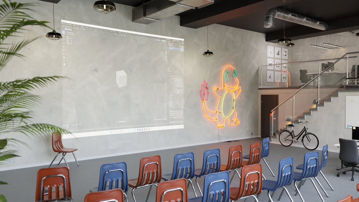 An interior design and visualization for an office space. The open-plan office space is designed for a small publicity agency and stretches 205 square meters (2207 square feet). #office #officespace #interior #interiordesign #blender #3d #4k #alexbaams