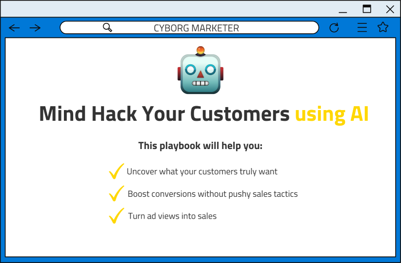 I've created a FREE guide on creating ads your customers can't ignore using AI. - Mind hack your customers - 10X your ad performance - Drive more sales Want it free? - *Must follow* - Retweet - Reply 'Prime' And I'll DM you the link!