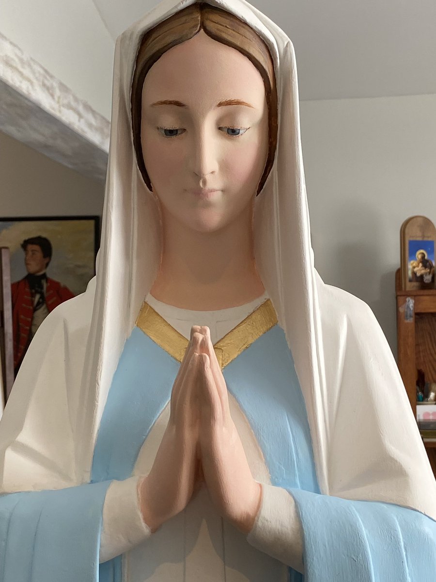 Tomorrow we unveil the refurbished Virgin Mary Statue in our chapel. She has a rich history with Bishop Macdonell CHS!
