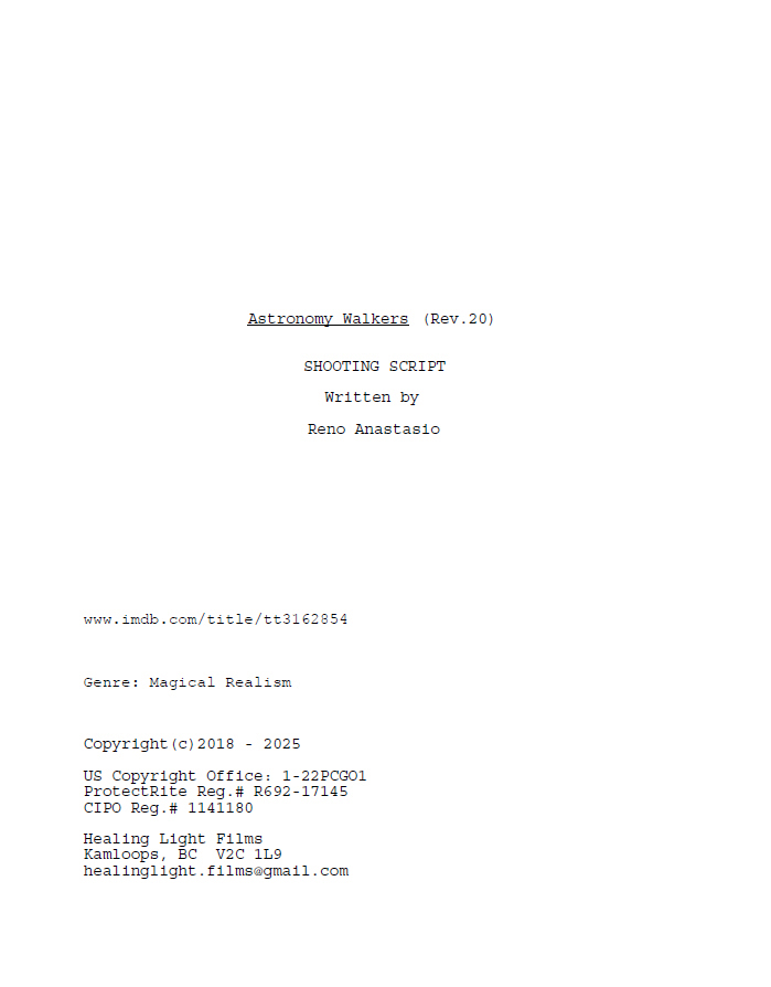 HealingLightF's tweet image. Astronomy Walkers shooting script submitted to the 2024 Slamdance Screenplay Competition #astronomywalkers #slamdance #screenplay