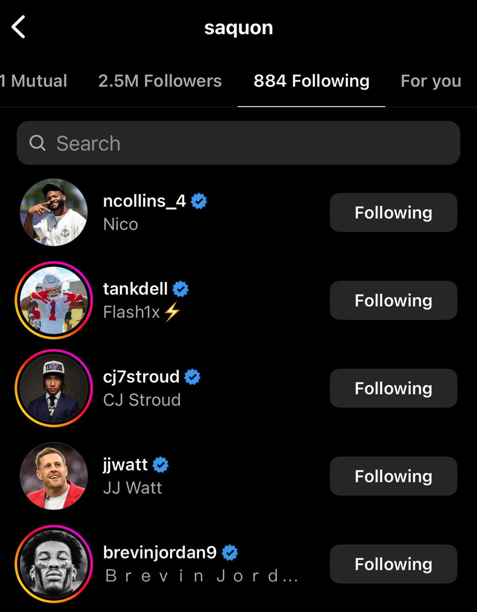 JamesRoyNFL's tweet image. UPDATE: Saquon Barkley is now following Tank Dell and Brevin Jordan on Instagram