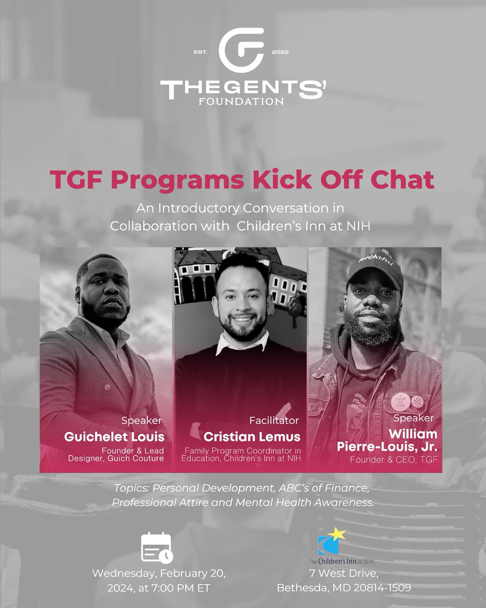 TGF Programs Kick Off Chat! An Introductory Conversation with teens at @TheChildrensInn on Personal Development, ABC’s of Finance, Professional Attire and Mental Health Awareness. Speakers: Guichelet Louis and William Pierre-Louis, Jr. (@williamjpl1)