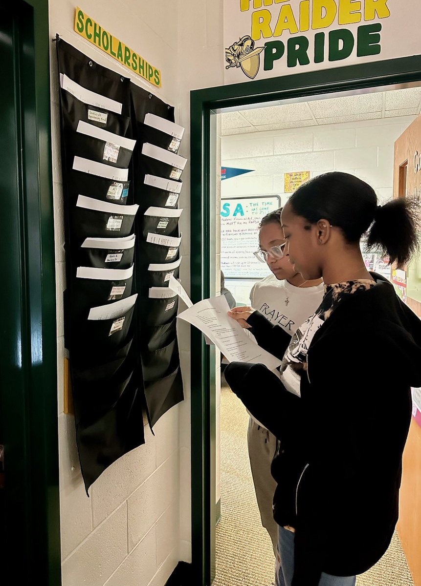It’s scholarship season! Be sure to check Schoology and the scholarship wall in the counseling office regularly! 💛💚 #RaidersRISE #ShowUpAndShine