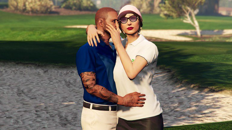 Grey__Party's tweet photo. With this beautiful Queen on our usual morning golf outing improving our game. Ended up running into the homies @BADAZZGTA &amp; @MookGta on the course! Good to catch up with some great brothers. Thank you ProLaps &amp; G.W.C &amp; Golf Society for the great hospitality. https://t.co/3tq0nS0LwT