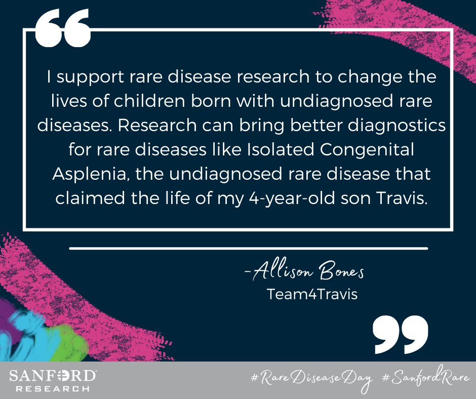 Allison with Team4Travis tells us why she supports rare disease research...
#SanfordRare #rarediseaseday
