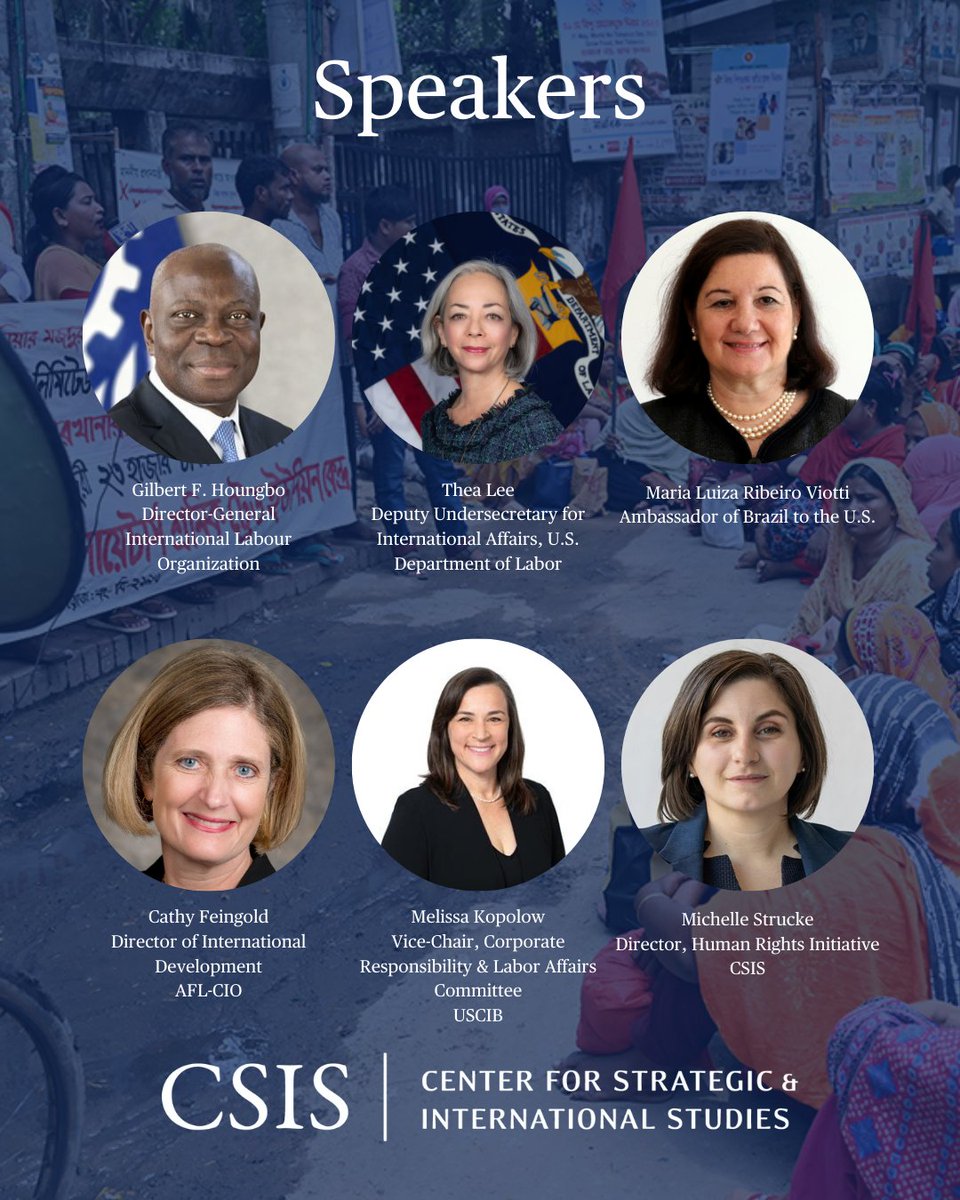 ⚠️Tomorrow‼️ 👇 Join us for a conversation with key stakeholders on Advancing #DecentWork and Labor Rights Globally feat. @ilo Director General @GilbertFHoungbo R.S.V.P. ▶️bit.ly/49vSpAy 📍@CSIS 1616 Rhode Island Avenue, NW Washington, DC 20036