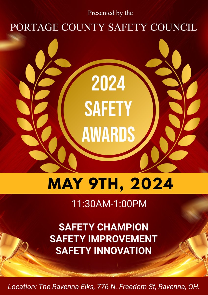 All-New Safety Awards! We'll be honoring those who go above &amp; beyond to improve #safety! Click here to learn more or to #nominate someone now: portagecountysafetycouncil.com/events/safety-… <a href="/PortagePrep/">Portage Prepares</a> <a href="/OhioBWC/">Ohio BWC</a> <a href="/PortageCoHealth/">Portage Co Health</a> <a href="/RavennaChamber/">Ravenna Chamber</a> <a href="/KentAreaChamber/">Kent Area Chamber of Commerce</a> <a href="/allaboutaurora/">Aurora Chamber & VB</a> <a href="/StreetsChamber/">Streetsboro Chamber</a>