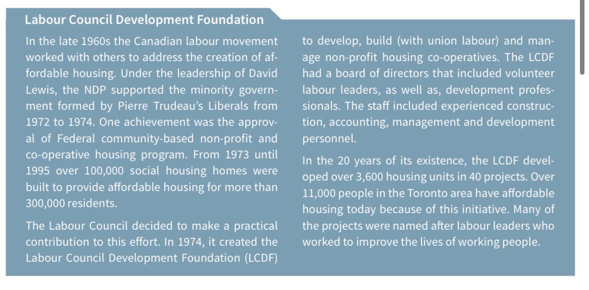 The connection between organized labour and co-op housing used to be so strong that the Labour Council had a development foundation that lasted for 20 years🤯