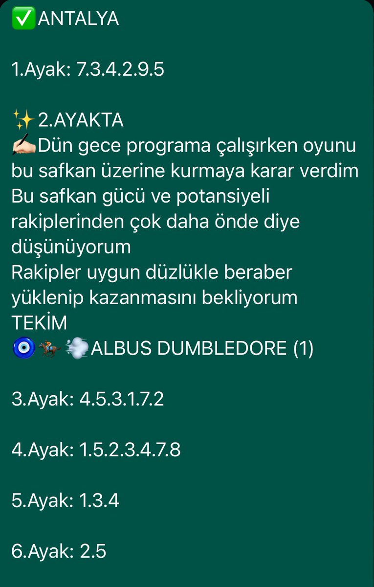 ✅ÜYE OLANLAR KAZANIYOR

✨ANTALYA ALTILISI
🔥1.426,54₺🔥 Üyelerime Hayırlı Olsun

🙋🏻‍♂️ 2024 YILINDA 
🪄39 TEK 21 ALTILI

👉TOPLAM 
İKRAMİYE: ✨56.735,93₺✨

Üyelik İçin İletişim Whatsapp
0555-109-37-03