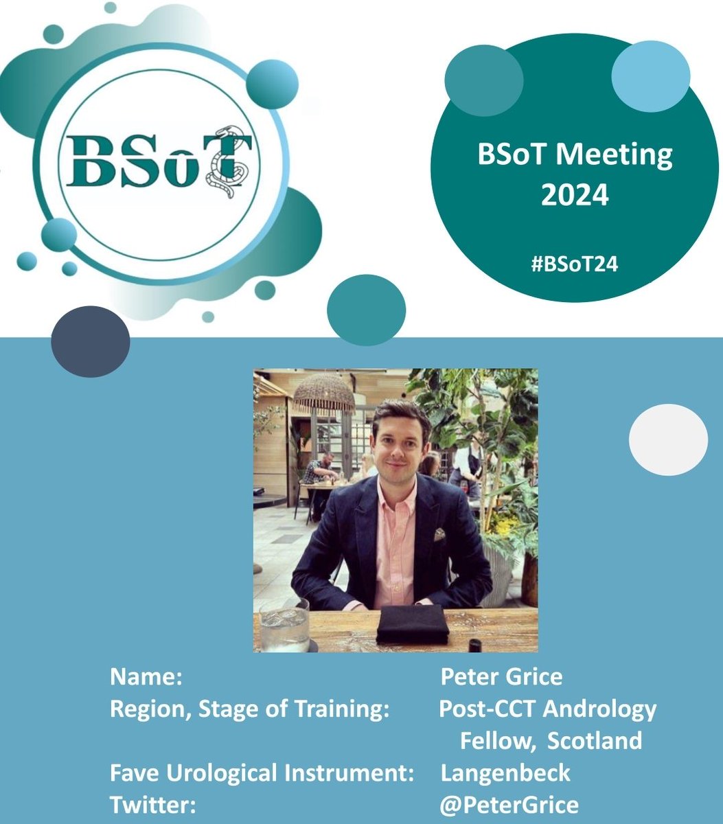 ✨We'll be showcasing our fabulous upcoming <a href="/BAUSurology/">BAUS</a> #BSoT24 Meeting the next few days, and the first session on the Monday will be #Andrology. Our Chairs will be the wonderful <a href="/GuestKat/">Kat Guest</a> and <a href="/PeteGrice/">Peter Grice</a> #urology #UroSoMe ✨