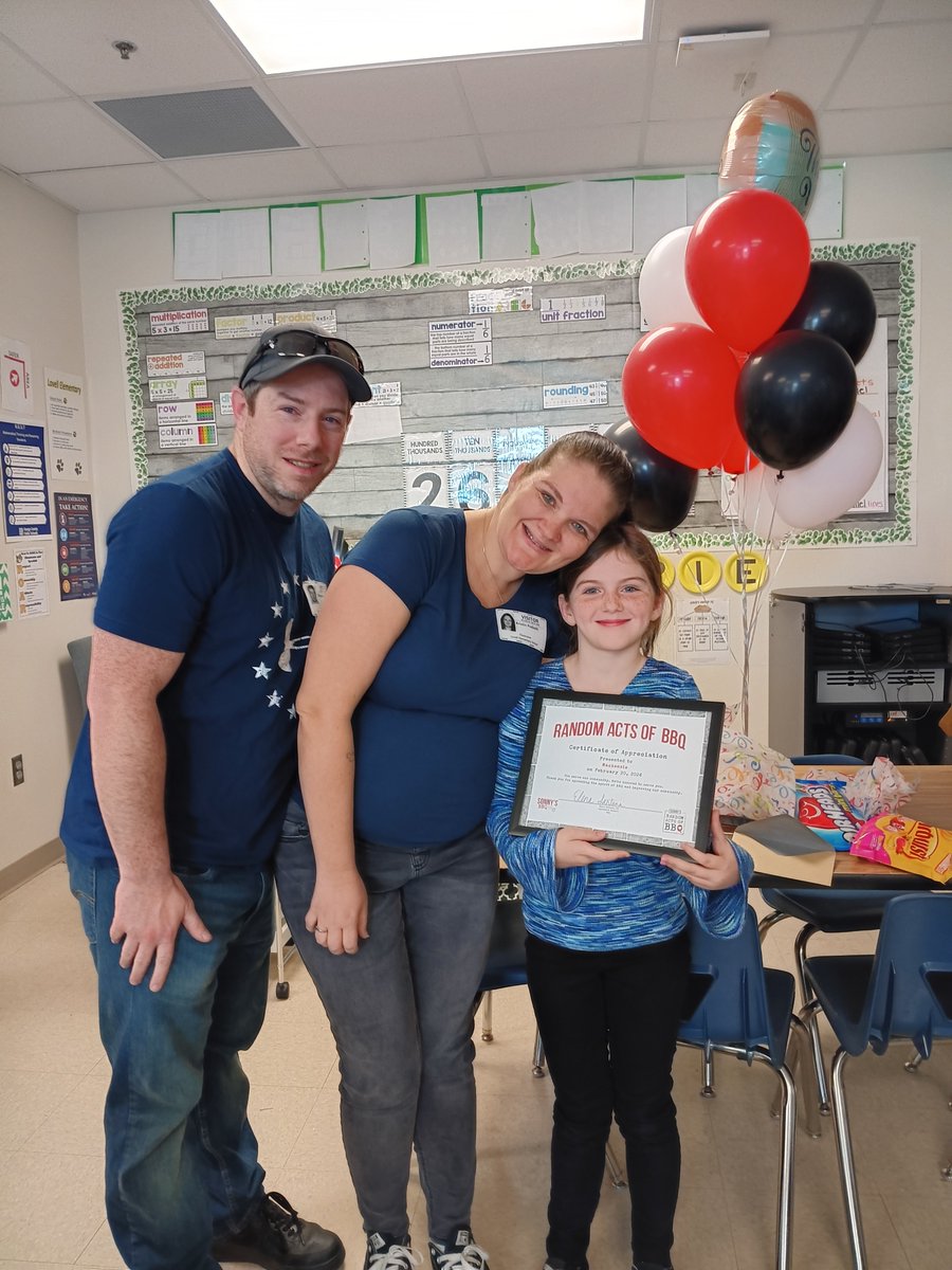 Lovell_Elem's tweet photo. Sonny's BBQ - Random Acts of BBQ: Student Edition.
Our nominee: Mackenzie, 3rd grade. Mackenzie is a wonderful student that is always showing kindness to others. We are proud to have her as a Lovell Wildcat! @melissa_sarasty #LovellUpGameOn https://t.co/IrMPMWU0gu