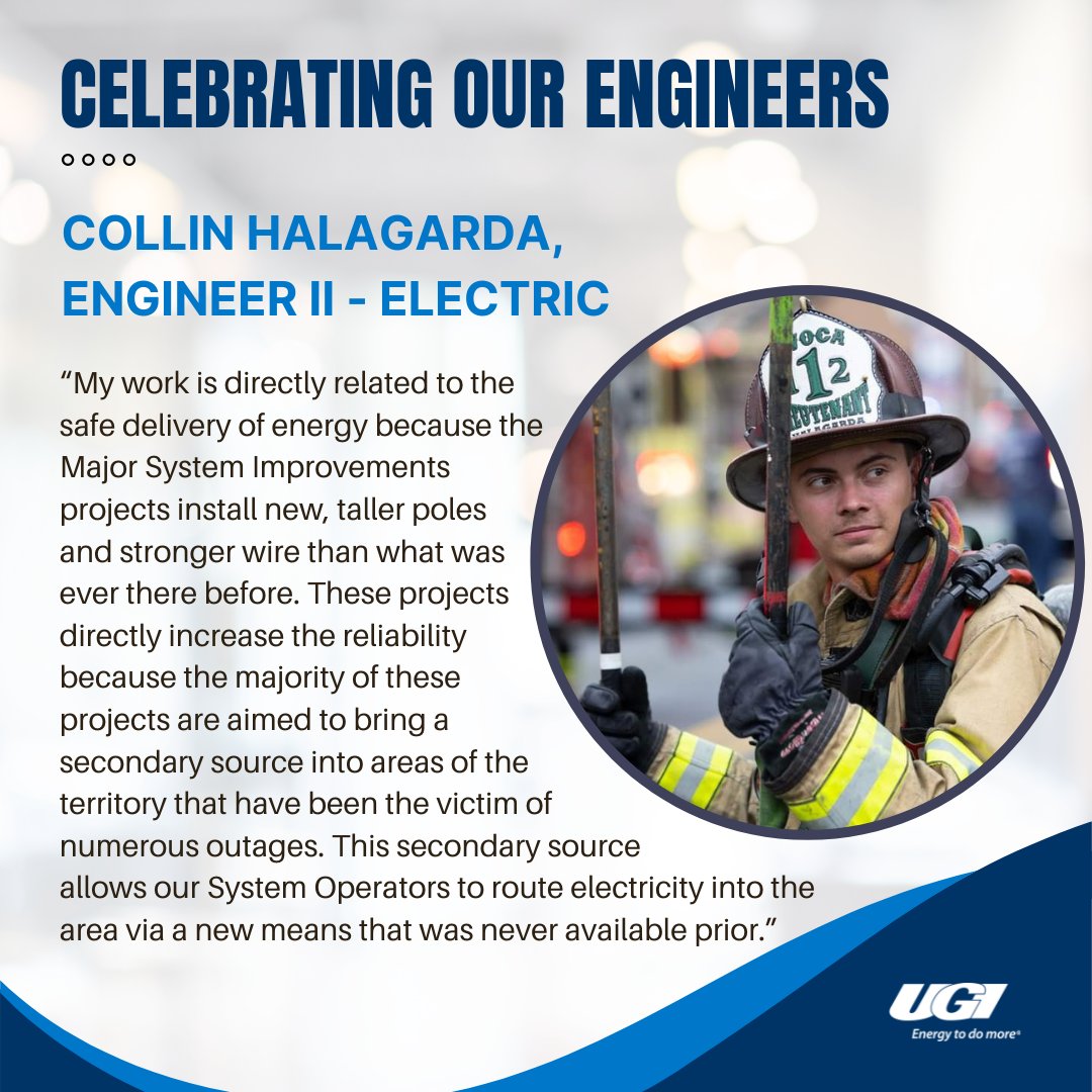It's National Engineers Week! Meet Engineer Collin Halagarda: 'I like working in utility engineering because I get to interface with people from all walks of life; from the customer, to construction crews, to fellow engineers, to management.' #Eweek2024 #EnergyToDoMore