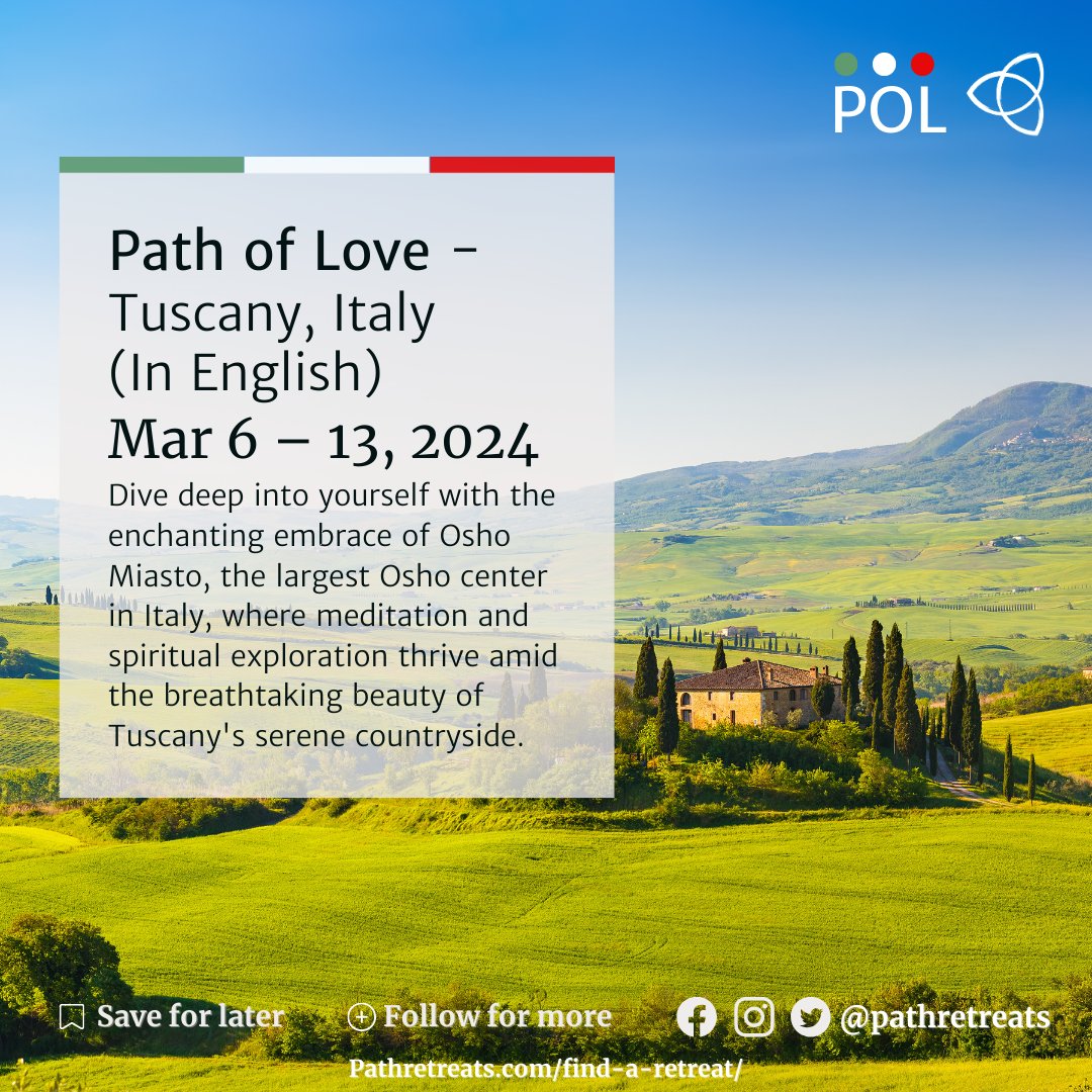 pathretreats's tweet photo. Ready for a soul-nourishing experience? 🌟 Dive into the heart of Tuscany's countryside or embrace the enchanting atmosphere at Broughton Sanctuary. Our upcoming retreats offer the perfect blend of relaxation and personal growth. Discover more below! https://t.co/iBtzGN2gCA